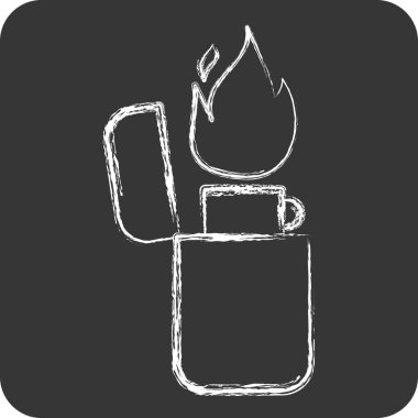 Simge Çakmağı. Işık sembolüyle ilgili. Tebeşir stili. dizayn edilebilir