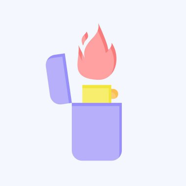 Simge Çakmağı. Işık sembolüyle ilgili. Düz stil. dizayn edilebilir