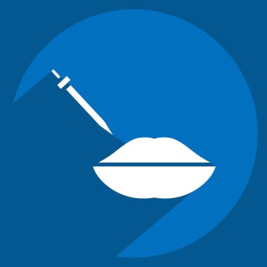 Simge Dudak Doldurucu. Kozmetoloji sembolüyle ilgili. Uzun gölge tarzı. dizayn edilebilir