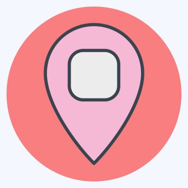 Konum simgesi ile ilişkili Simge Konumu Pin 2. renk arkadaşı stili. dizayn edilebilir