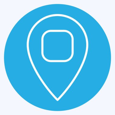 Konum simgesi ile ilişkili Simge Konumu Pin 2. Mavi gözlü. dizayn edilebilir