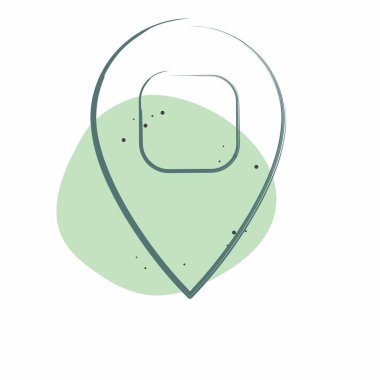 Konum simgesi ile ilişkili Simge Konumu Pin 2. Renkli Leke Biçimi. dizayn edilebilir