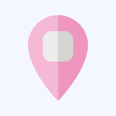 Konum simgesi ile ilişkili Simge Konumu Pin 2. Düz stil. dizayn edilebilir