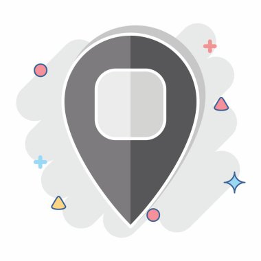 Konum simgesi ile ilişkili Simge Konumu Pin 2. Çizgi roman. dizayn edilebilir