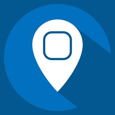 Konum simgesi ile ilişkili Simge Konumu Pin 2. Uzun gölge tarzı. dizayn edilebilir