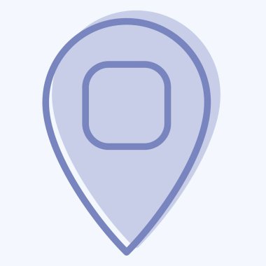 Konum simgesi ile ilişkili Simge Konumu Pin 2. İki ton stili. dizayn edilebilir