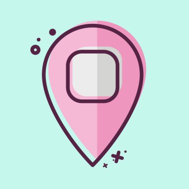 Konum simgesi ile ilişkili Simge Konumu Pin 2. MBE tarzı. dizayn edilebilir