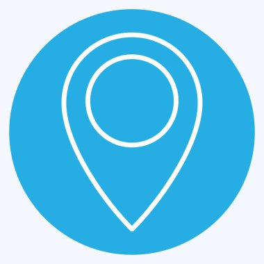 Simge Konum Pin. Konum sembolüyle ilgili. Mavi gözlü. dizayn edilebilir