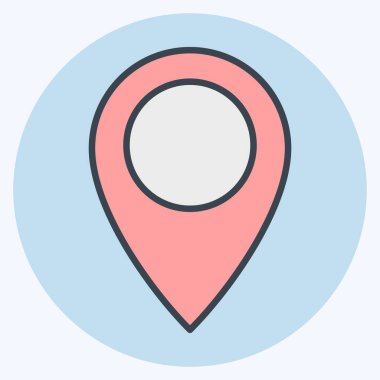 Simge Konum Pin. Konum sembolüyle ilgili. renk arkadaşı stili. dizayn edilebilir