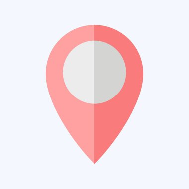 Simge Konum Pin. Konum sembolüyle ilgili. Düz stil. dizayn edilebilir