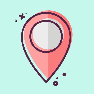 Simge Konum Pin. Konum sembolüyle ilgili. MBE tarzı. dizayn edilebilir
