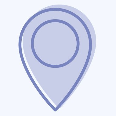 Simge Konum Pin. Konum sembolüyle ilgili. İki ton stili. dizayn edilebilir