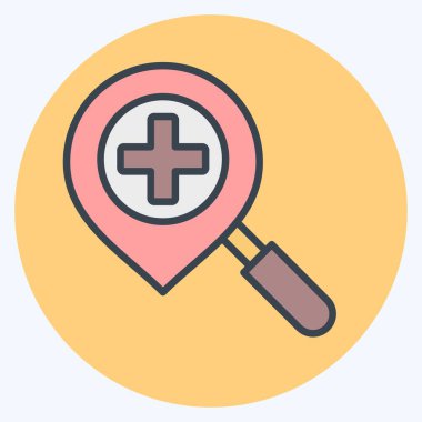 Simge Konum Araması. Konum sembolüyle ilgili. renk arkadaşı stili. dizayn edilebilir