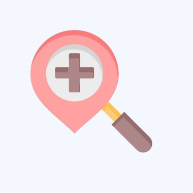 Simge Konum Araması. Konum sembolüyle ilgili. Düz stil. dizayn edilebilir