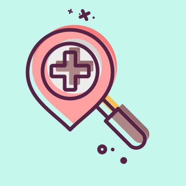 Simge Konum Araması. Konum sembolüyle ilgili. MBE tarzı. dizayn edilebilir