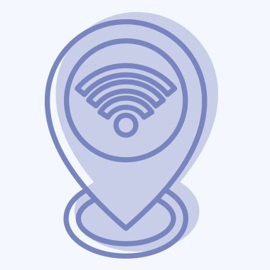 Simge konumu. Wifi sembolüyle ilgili. İki ton stili. dizayn edilebilir
