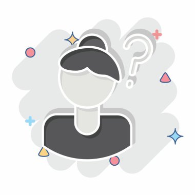 Simge Kayıp Kişisi. Feminizm sembolüyle ilgili. Çizgi roman. dizayn edilebilir