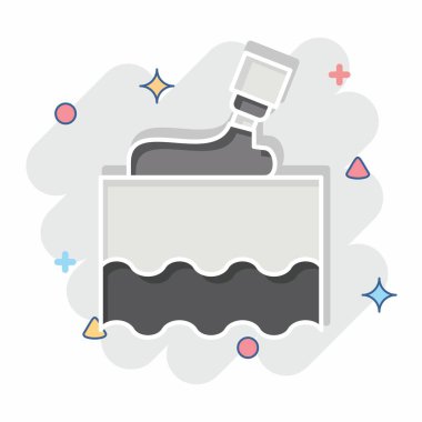 Simge losyonu. Kozmetoloji sembolüyle ilgili. Çizgi roman. dizayn edilebilir