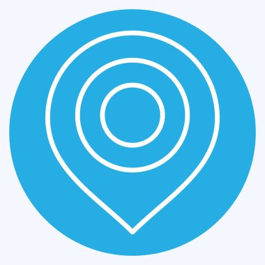 Simge Haritası İşaretleyici. Konum sembolüyle ilgili. Mavi gözlü. dizayn edilebilir