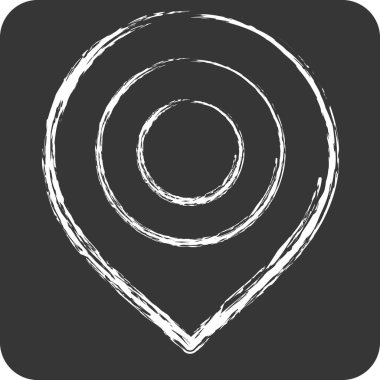 Simge Haritası İşaretleyici. Konum sembolüyle ilgili. Tebeşir stili. dizayn edilebilir