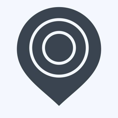 Simge Haritası İşaretleyici. Konum sembolüyle ilgili. Kabartma tarzı. dizayn edilebilir