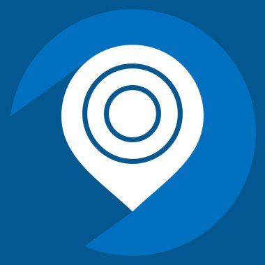 Simge Haritası İşaretleyici. Konum sembolüyle ilgili. Uzun gölge tarzı. dizayn edilebilir