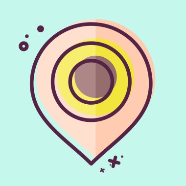 Simge Haritası İşaretleyici. Konum sembolüyle ilgili. MBE tarzı. dizayn edilebilir