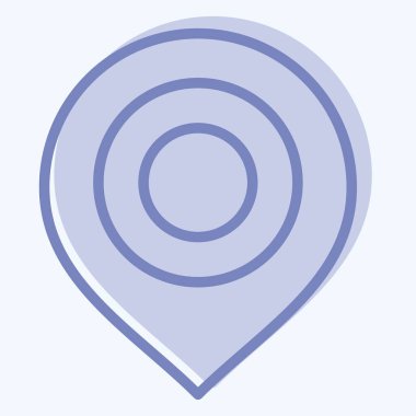 Simge Haritası İşaretleyici. Konum sembolüyle ilgili. İki ton stili. dizayn edilebilir