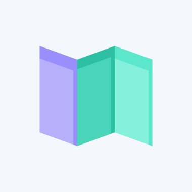 Simge haritası. Konum sembolüyle ilgili. Düz stil. dizayn edilebilir