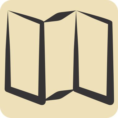 Simge haritası. Konum sembolüyle ilgili. El çizimi tarzı. dizayn edilebilir