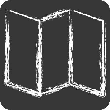 Simge haritası. Konum sembolüyle ilgili. Tebeşir stili. dizayn edilebilir