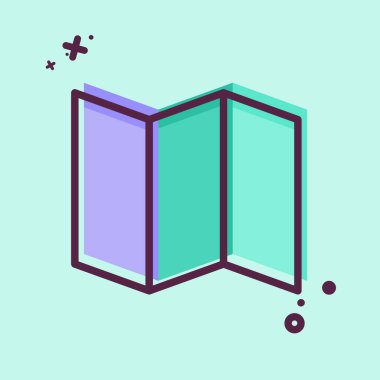 Simge haritası. Konum sembolüyle ilgili. MBE tarzı. dizayn edilebilir