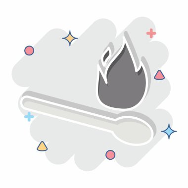 Simge Karşılaşması. Işık sembolüyle ilgili. Çizgi roman. dizayn edilebilir