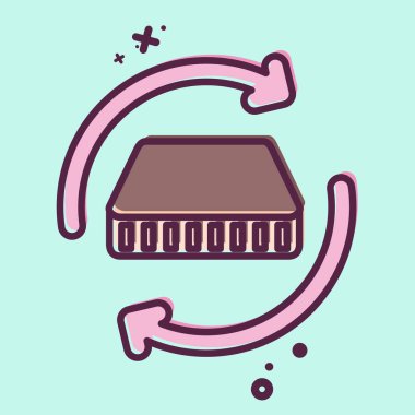 Yatak sembolüyle ilgili Simge 3. MBE tarzı. dizayn edilebilir