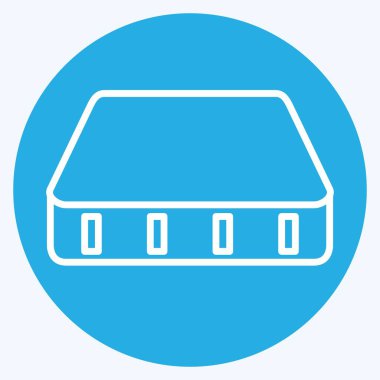 Simge şiltesi. Yatak sembolü ile ilgili. Mavi gözlü. dizayn edilebilir