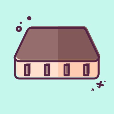 Simge şiltesi. Yatak sembolü ile ilgili. MBE tarzı. dizayn edilebilir