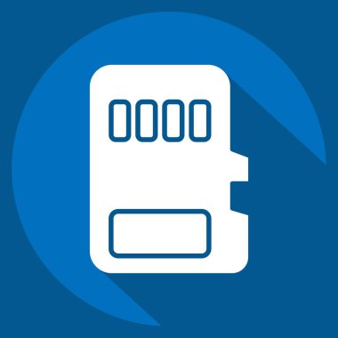 Simge Hafıza Kartı. İndirme sembolüyle ilgili. Uzun gölge tarzı. dizayn edilebilir