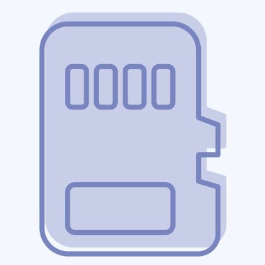 Simge Hafıza Kartı. İndirme sembolüyle ilgili. İki ton stili. dizayn edilebilir