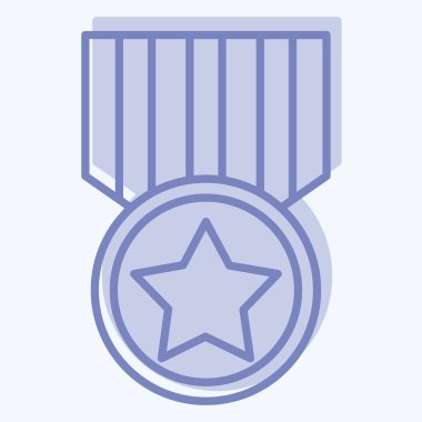 Simge Askeri Rozeti. Askeri sembolle ilgili. İki ton stili. dizayn edilebilir