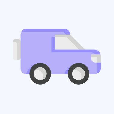 Icon Millitary Otobüs. Askeri sembolle ilgili. Düz stil. dizayn edilebilir