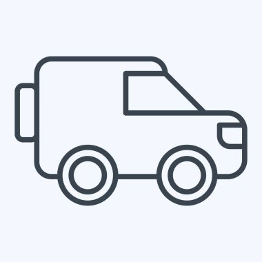 Icon Millitary Otobüs. Askeri sembolle ilgili. Sıra tarzı. dizayn edilebilir