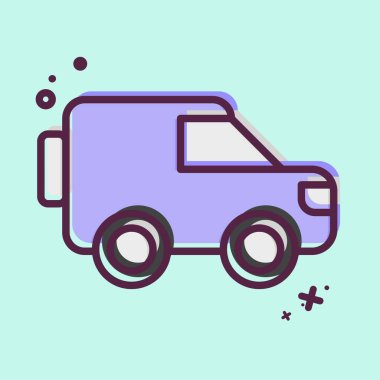 Icon Millitary Otobüs. Askeri sembolle ilgili. MBE tarzı. dizayn edilebilir