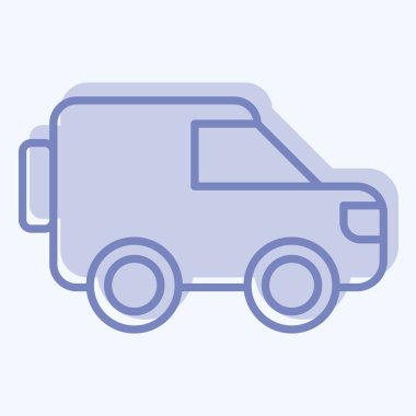 Icon Millitary Otobüs. Askeri sembolle ilgili. İki ton stili. dizayn edilebilir