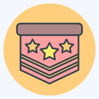 Simgesel Askeri Amblem. Askeri sembolle ilgili. renk arkadaşı stili. dizayn edilebilir