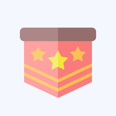 Simgesel Askeri Amblem. Askeri sembolle ilgili. Düz stil. dizayn edilebilir