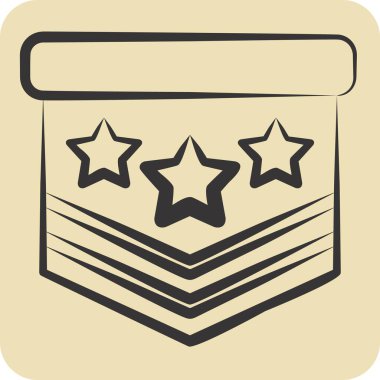 Simgesel Askeri Amblem. Askeri sembolle ilgili. El çizimi tarzı. dizayn edilebilir