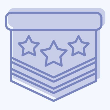 Simgesel Askeri Amblem. Askeri sembolle ilgili. İki ton stili. dizayn edilebilir