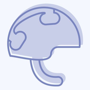 Simgesel Miğfer. Askeri sembolle ilgili. İki ton stili. dizayn edilebilir