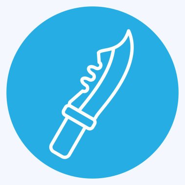 Icon Millitary Bıçağı. Askeri sembolle ilgili. Mavi gözlü. dizayn edilebilir