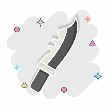 Icon Millitary Bıçağı. Askeri sembolle ilgili. Çizgi roman. dizayn edilebilir